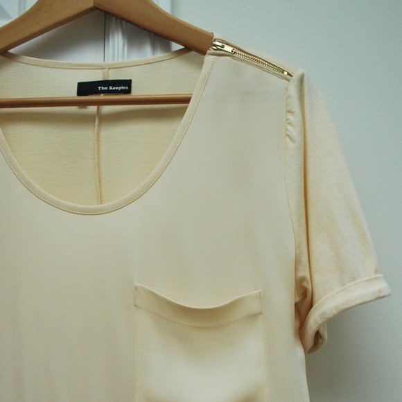 The Kooples Women's Beige Fancy T-Shirt - Picture 4 of 7